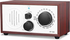 Vintage Wood AM FM Bluetooth Speaker Radio Plug in Wall, Elegant and Retro by ONGTEED