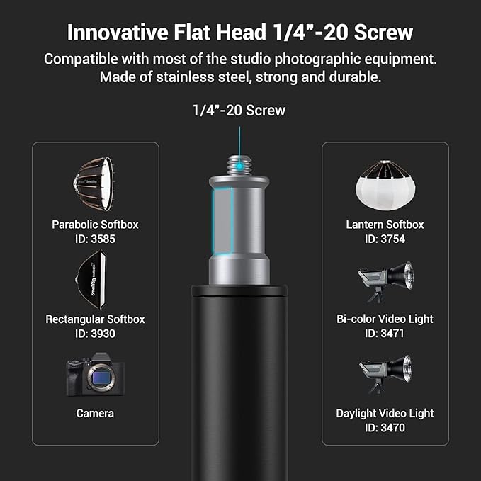 SmallRig Aluminum Light Stand 110"/9.2ft/280cm, Adjustable Photography - Image 3