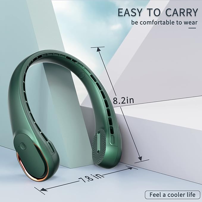 Neck Fan, Portable Bladeless Neck Fan, USB Rechargeable Personal Fan, 4000 mAh - Image 6