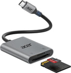Acer SD Card Reader USB C, Dual Slots Type C to Memory Card Reader, Aluminum by Acer