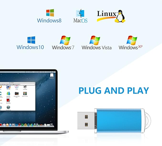 KOOTION Flash Drive 8GB 10 Pack USB 2.0 Thumb Drive Capped Memory Stick Jump - Image 6