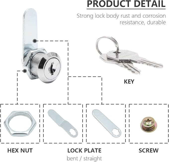Uenhoy 6 Pack Cam Locks, Keyed Alike - Image 4