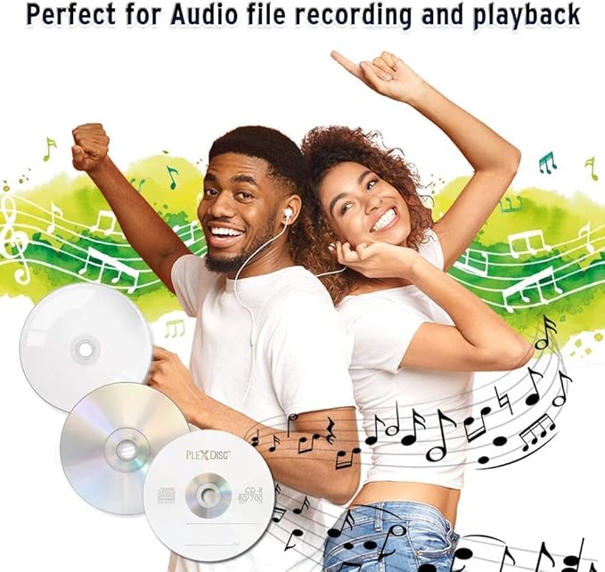 CD-R 700MB 52X White Inkjet Hub Printable Discs | 100 Pack Cake Box | Blank CDs - Image 5