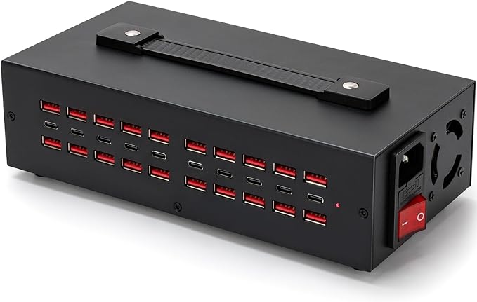 250W USB~c Charging Station, 30 Port USB Charger Block, Fast Charging Station by Sigoobal