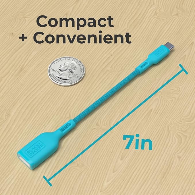 BLACK+DECKER USB C to USB A Adapter, USB C Male to USB Female Adapter Nylon - Image 9