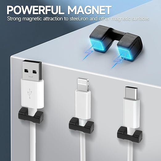 10 Pack Magnetic Cord Organizer Holder, Cable Clips - Image 3