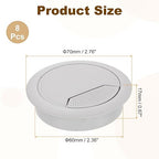 uxcell 8 Pcs 60mm Desk Grommet, Plastic Cable Hole Cover, Wire Cord Cable - Image 2