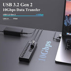 FIDECO 60W Powered USB Hub for Laptop and PC, 10-Port 10Gbps USB Splitter - Image 2