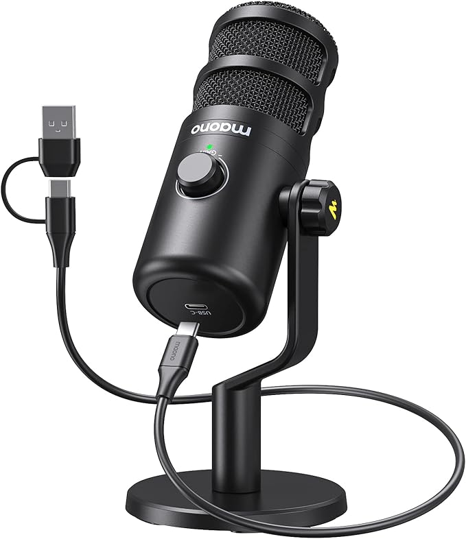 MAONO USB Dynamic Microphone, Podcast Recording Microphone by MAONO