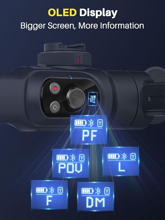S2 Mic Smartphone Gimbal Stabilizer w/Wireless Lavalier Microphone, Built-in - Image 5