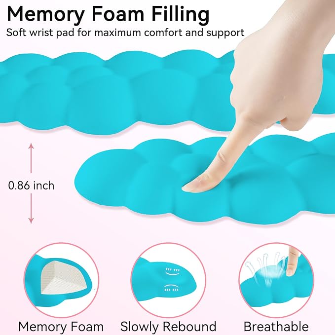Cloud Wrist Rest for Computer Keyboard, 4-in-1 Memory Foam Leather Cloud - Image 5