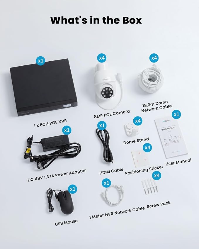 ieGeek 8MP PoE Security Camera System, 8CH NVR - Image 9