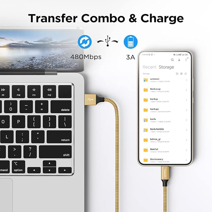 etguuds 4ft USB A to USB C Cable 3A Fast Charging, - Image 3