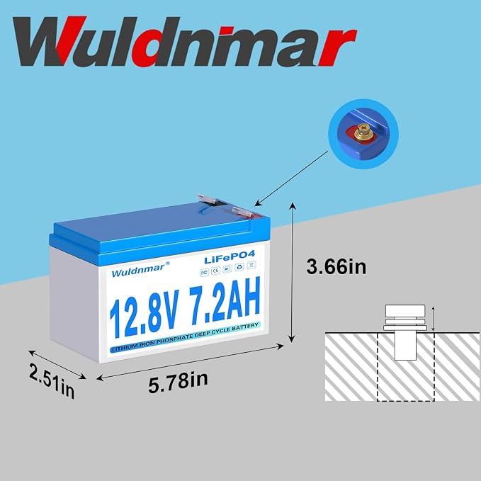 12V 7.2Ah LiFePO4 Battery, Lithium Battery - Image 2