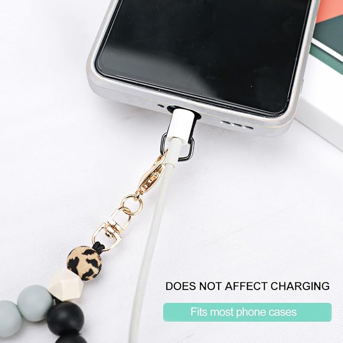 Marble Silicone Beaded Phone Wrist Strap, Cellphone Lanyard - Image 4