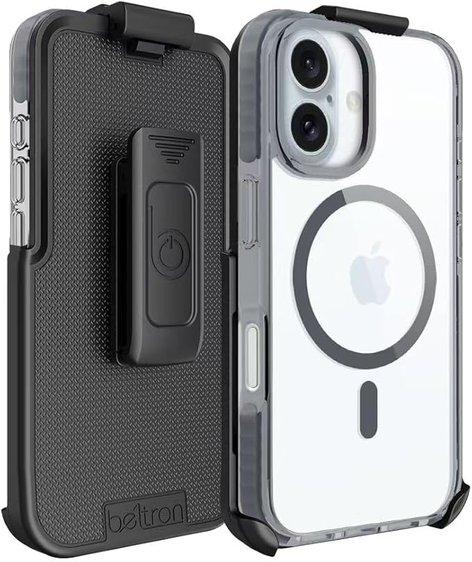 BELTRON Belt Case for iPhone 16, Slim Protective Transparent Case & Rotating by BELTRON