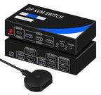 Dual Monitor Kvm Switch 2 Monitors 2 Computers HDMI 4k@60HZ, USB3.0. kvm by newiedkvm