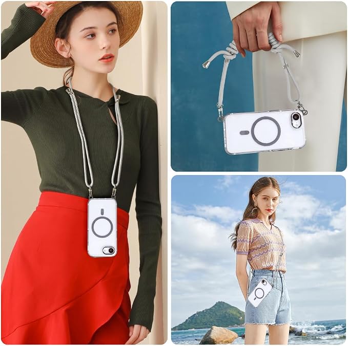for iPhone 16e Case with Adjustable Phone Lanyard Strap, Compatible with MagSafe - Image 6