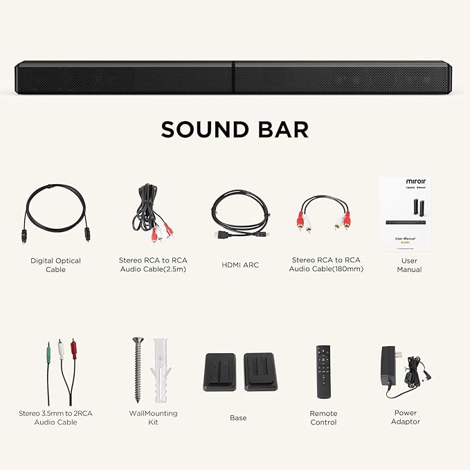 2.2ch 100W Sound Bar for Smart TV, 2-in-1 Detachable Bluetooth 5.3 Speaker - Image 8