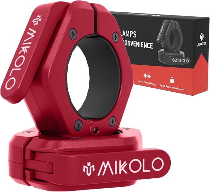 Mikolo Barbell Clamps, 2-Inch Olympic Barbell Clips by MADETOBUILDWITHYOU