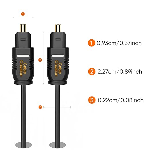 CableCreation Optical Digital Audio Cable, 6FT Slim Fiber Optic Toslink Optical - Image 7