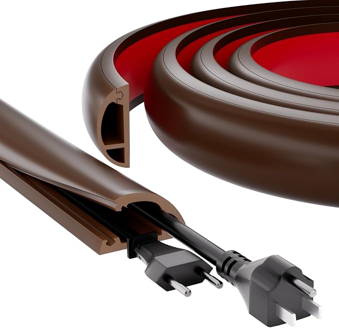 9.8ft Floor Cord Cover, Silicone Wire Hider, Hide Extension Cords, Protect Cords by VANNESSE