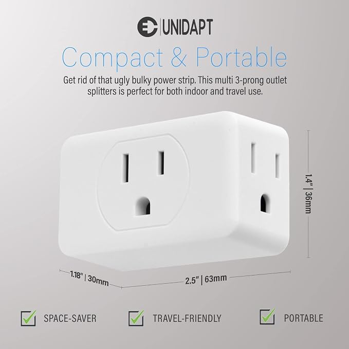 Unidapt Multi Plug Outlet Extender 2 Pack - Image 3
