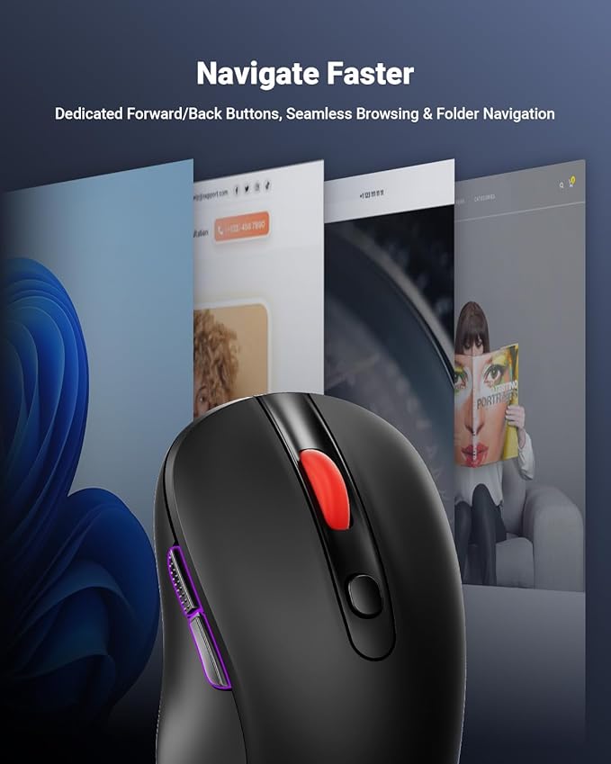 wegear USB Wireless Mouse for Laptop PC Mac, 2.4GHz Cordless Mouse - Image 4