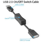 USB On/Off Switch Cable 2-Pack, 2A Charging 480Mbps Data, Type-A 2.0 Power - Image 2