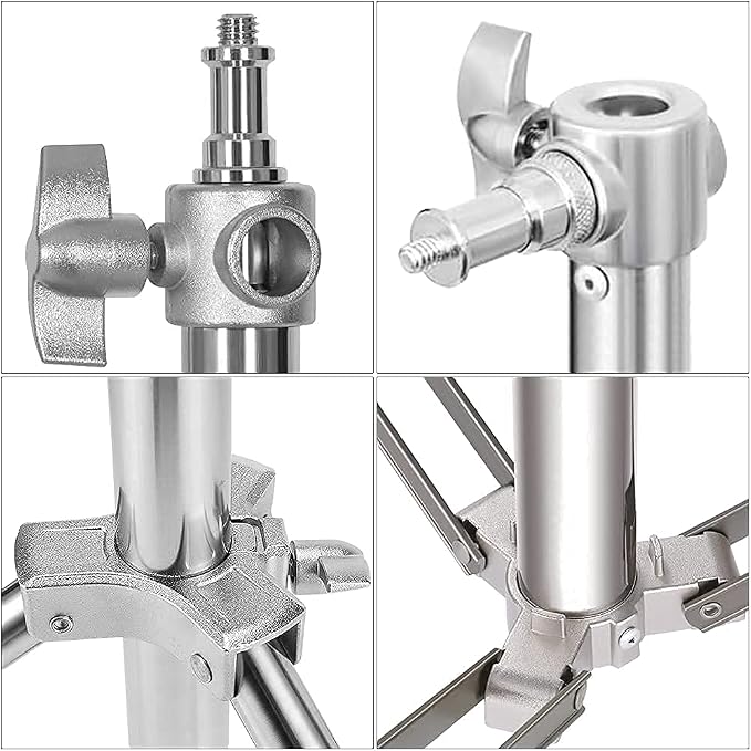 Stainless Steel Light Stand Photography, Spring Cushioned Heavy Duty Tripod - Image 7
