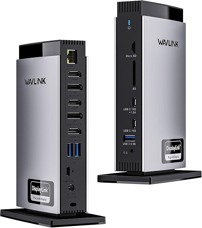 WAVLINK USB C DisplayLink Docking Station 15 in 1 by WAVLINK%C2%AE