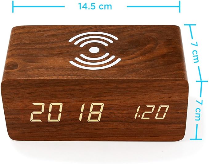 OCT17 Alarm Clock with Qi Wireless Charging Pad Compatible with iPhone Samsung - Image 7