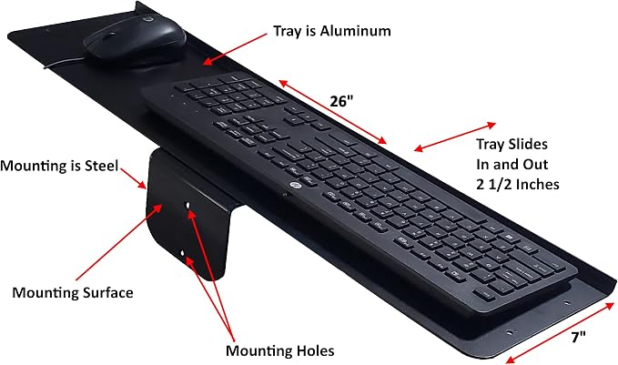 SDS iMount 1.0 Wall Mount Utility Stand – Versatile 7"x26" Tray - Image 3