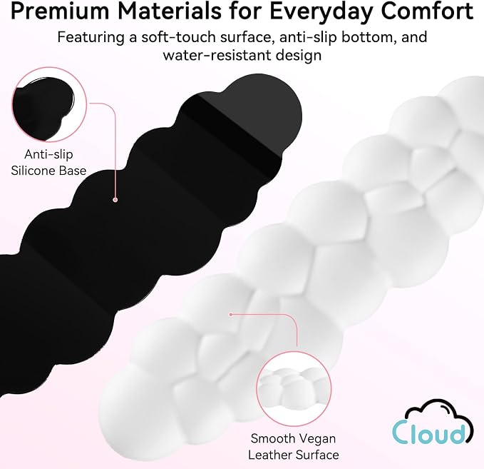Cloud Wrist Rest for Computer Keyboard, 4-in-1 Memory Foam Leather Cloud - Image 5