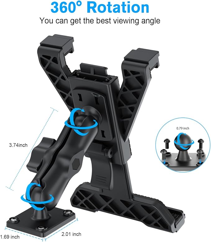 PLDHPRO Tablet Holder for Truck Heavy Duty Drill Base iPad Car Mount Stand for - Image 5