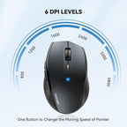 TECKNET Bluetooth Mouse, 4800 DPI Wireless Mouse, 2-Year Battery 6 Adjustable - Image 2