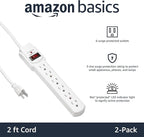 Amazon Basics Surge Protector Power Strip, 6-Outlet - Image 2