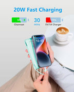 Charmast Portable Charger with Built-in Cables and Wall Plug, 20000mAh 20W USB - Image 4
