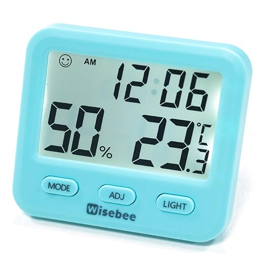 Wisebee Digital Indoor Hygrometer Thermometer, 2.9" Backlit Temperature by Wisebee