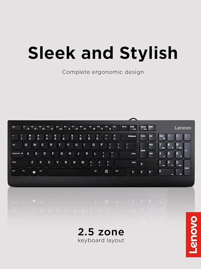 Lenovo 300 USB Keyboard, Adjustable Tilt, Windows 7/8/10, GX30M39655 - Image 3