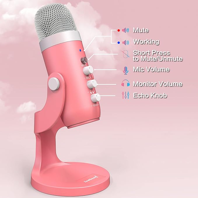ZealSound Gaming USB Pink Microphone - Image 5
