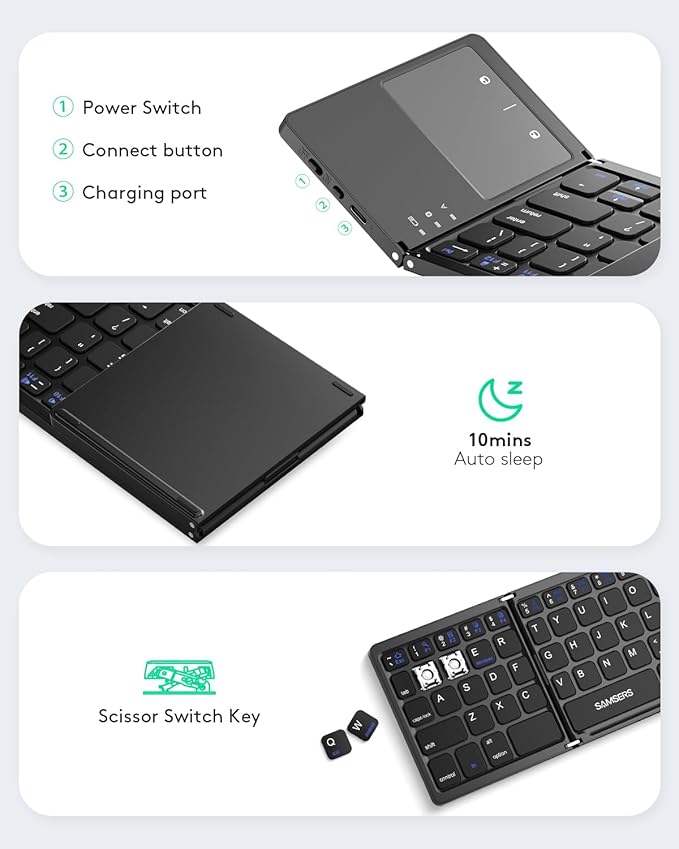 Samsers Foldable Bluetooth Keyboard - Image 6