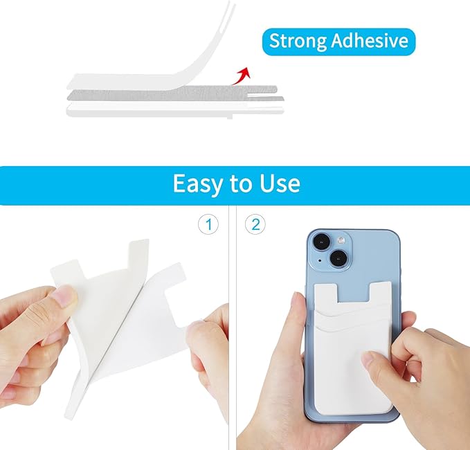 SS Phone Wallet, Card Holder for Phone Case Stick on Silicone Double Phone - Image 4