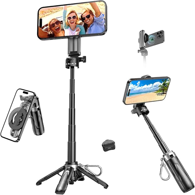 Magnetic Selfie Stick for iPhone, 4 in 1 Multifunctional Portable Selfie Sticks by XOSimpleisBeauty