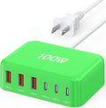 USB C Fast Charger 100W GaN 6 Port Type USB C Charging Station Hub Block Wall by BREEKET