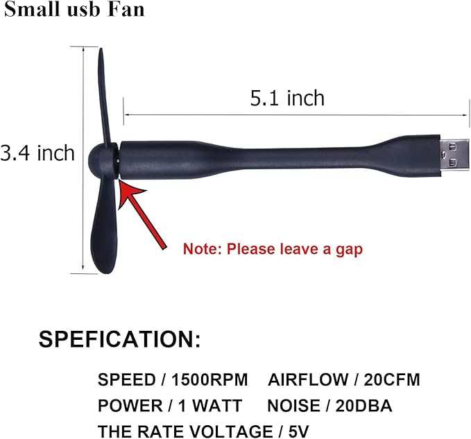 Mini USB Fan, Portable Pocket Fan USB-A Powered Little Cooler, Quiet Operation - Image 3