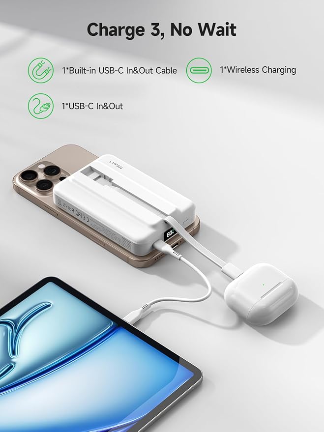 LVFAN for Magsafe Power Bank 10000mAh, Fast Charging Wireless Magnetic Portable - Image 4