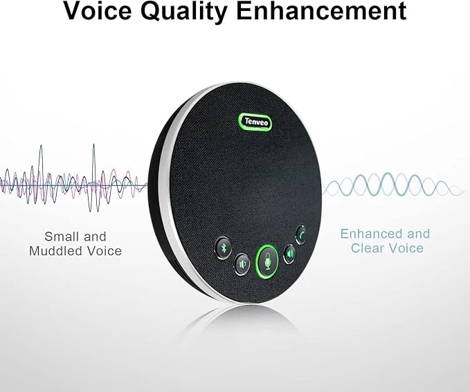 Tenveo Conference Speaker Microphone, 360° Sound Pickup and AI Noise Reduction - Image 5