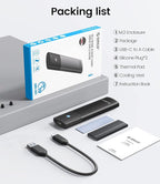 ORICO M.2 NVMe SATA SSD Enclosure Adapter Tool-Free, USB C 3.2 Gen 2 10Gbps NVMe - Image 7