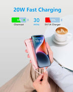 Charmast Portable Charger with Built-in Cables and Wall Plug, 20000mAh 20W USB - Image 3